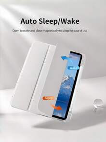 1个粉色透明亚克力背板保护壳，带笔槽，兼容iPad 5-10代/iPad Air 4-7代/iPad Pro 11英寸/12.9英寸及iPad Air 13英寸，支持自动休眠/唤醒，防刮擦，平板电脑配件 - 粉色 - 查看 6