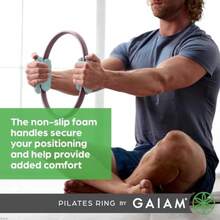 NEW  Pilates Ring Fitness Circle - Lightweight and Durable Foam Padded Handles Flexible Resistance Exercise Equipment for Toning Arms Thighs/Legs and Core - Rosapolvorientocremademar - Ver 4