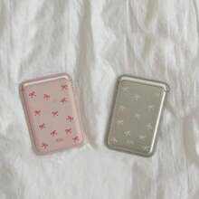 1 Set Korean Ins Girly Minimalist Bow Leather Magnetic Wireless Charging Magsafe Magnetic Card Holder Case Wallet Compatible With Iphone 16 Pro Max/15 Pro, 14/13/12/11