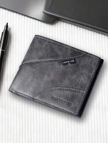 Men's Casual Business Matte Wallet, Slim Card Holder Coin Purse - Multicolor - View 3