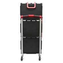 SanBouSi Foldable Rolling Service Cart Kitchen Storage Cart 3-Tier Service Carts With Wheels - Black and Red - View 3