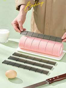 1 Set Of 4 Cake Roll Ruler Bread Slicer Baking Tools, Evenly Divides For Easier Baking - Multicolor - View 6