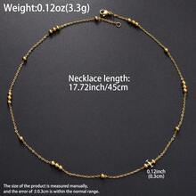 5件套简约18K镀金叠层项链套装，男女皆宜的百搭时尚配饰 - 金色 - 查看 13