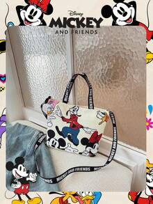 Disney Official Licensed 1 Pc Printed Cartoon Candy Bag Women's Tote Bag & Cute Cartoon Handheld Bag For Daily Use, Casual Canvas Shoulder Bag For Easy Carry – For Women/Girls For Shopping/Daily Use /Fashion Accessories - Beige - View 10