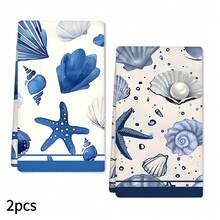2/4 Pcs Set, Dish Towels With Shell & Starfish Print, Super Absorbent Microfiber Modern Towels For Cooking, Baking, Washing Dishes, Cleaning, Hand Towels, Tea Towels, Soft And Highly Absorbent, Kitchen Decor, Gifts For Neighbors, Moms, Birthdays, Housewarming For Friends, Kitchen Essentials, Daily Necessities - Multicolor - View 13