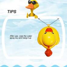 Rubber Duck Baby Bath Sprayer - Electric Water Jet Bath Toy, Suitable For Bath Play, Adjustable Shower Head For Children, Promotes Water Play And Sensory Development, Battery Operated Bath Gadget (Batteries Not Included).