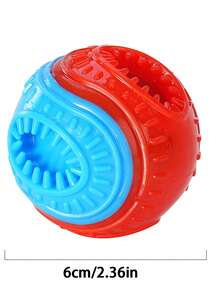 Pet Treat Dispensing Ball For Dogs Cats - Chew Resistant Squeaky Dual Color Bouncy Toy, Boredom Relief, Ideal For Puppy Kitten Owners - Multicolor - View 14