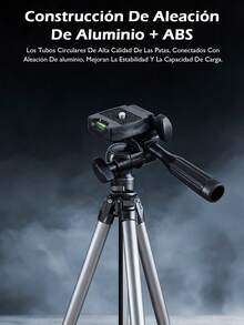 Trípode portátil multifuncional  + soporte para teléfono + bolso de transporte, adecuado para cámara/teléfono inteligente/GoPro - Plateado - Ver 6