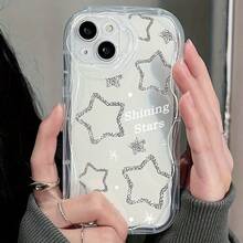 1 buah Casing Ponsel Lembut Transparan Motif Bintang Kristal Mengkilap Gaya Korea, Ringan, Perlindungan Penuh, Potongan Kamera Presisi, Desain Anti-Selip, Kompatibel dengan iPhone 17, 17 Pro, 17 Pro Max, Honor 400/400 Pro/400 Lite, Spark 40, Galaxy A17, Galaxy A07 - Clear - View 1