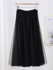 1件装女士高腰中长裙，长衬里裙，多层薄纱裙，百褶裙，长款摆裙，芭蕾舞裙，洛丽塔装饰裙，薄纱裙，适合夏季、所有季节、伴娘、新娘、正式场合、派对、角色扮演、舞台、舞蹈表演 - 多色 - 查看 12