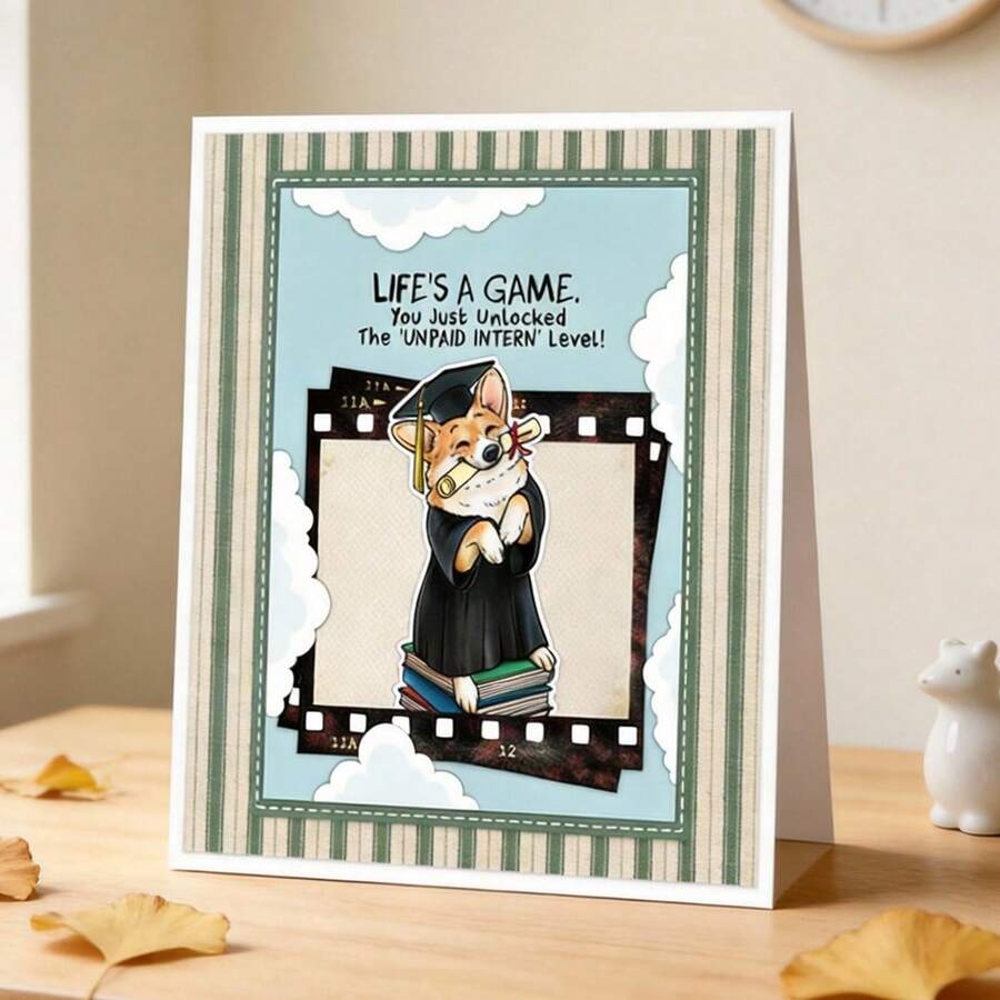 创意狗狗切割模具，DIY剪贴簿相册和压花模板，贺卡制作工具，卡片纸切割工艺品，礼品卡制作模板模切。 - 銀色 - 查看 1