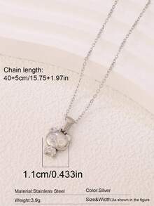 1pc Stainless Steel Bear Necklace For Women Fashion Ins Cute 18K Gold Plated Bear Pendant Chain Necklaces Jewelry - Necklace - View 23