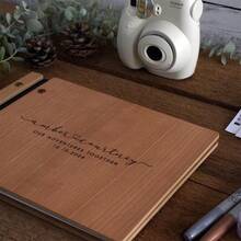 1pc A4/A5/A6 Wooden Wedding Guest Book, Personalized Laser Engraved, Suitable For Recording Photos And Heartfelt Messages, Wedding Photo Album, Personalized Gift, Rustic Charm - Multicolor 2 - View 4
