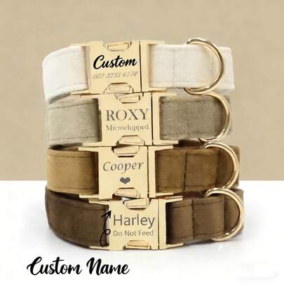 Soft Skin-Friendly Customizable Pet Collar With Personalized Engraved Name And Phone Number Adjustable Safety Buckle Collar For Daily Wear And Outdoor Walking Suitable For All Sizes Of Dogs And Cats