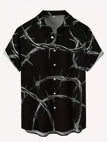 Áo sơ mi nam tay ngắn phong cách Hawaii, họa tiết nghệ thuật in kỹ thuật số 3D, cổ ve áo, túi ngực, kiểu dáng retro, thích hợp cho kỳ nghỉ. - Nhiều màu - Xem 1