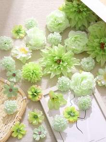 Bộ 20/40 bông hoa giả màu xanh lá cây - Hoa giả, hoa nhân tạo, đồ trang trí đội đầu tự làm, vòng hoa, hoa cưới. Dùng để làm vòng hoa, trang trí tiệc sinh nhật và ngày lễ, hoa cài áo cô dâu, trang trí nhà cửa và cửa hàng hoa, trang trí sân vườn, trang trí Ngày của Mẹ, sử dụng quanh năm. - hệ thống xanh - Xem 8