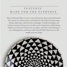 Set Of Four Elegant Black And White Stoneware Dinner Plates With Medallion Pattern - Multicolor - View 5