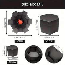 1pc Multi-Layer Surprise Explosion Gift Box, DIY Scrapbook Album, Creative Handmade Photo Gift, Suitable For Valentine's Day, Birthday, Anniversary, Wedding, Mother's Day, Father's Day, Christmas, Jewelry Box - Black - View 5