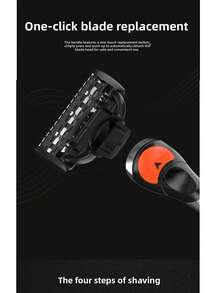 Men's Manual Safety Shaver Set, 5-Layer Manual Shaver Blades, Replaceable Safety Shaver Head, Used For Shaving, Trimming Beard And Body Hair - Orange - View 10