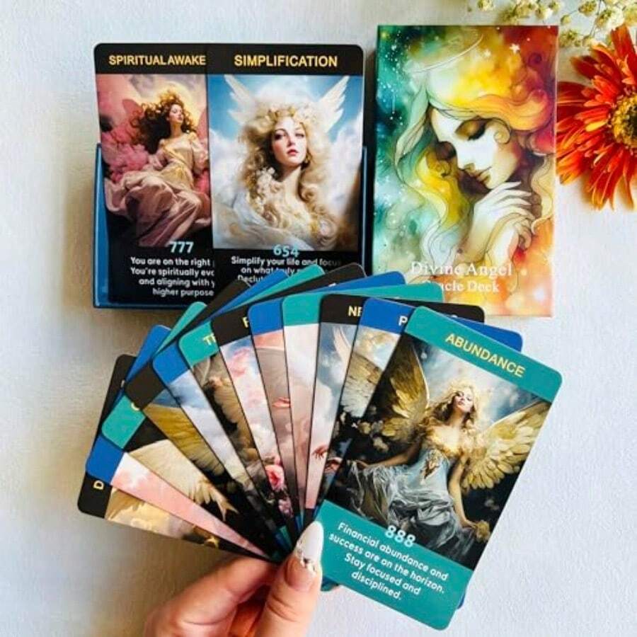 Angel Numbers Oracle Cards Oracle Cards For Beginners Enhance Your Spiritual Journey With The Angel Number Affirmation Cards - 如圖 - 查看 1