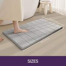 1pc Luxurious Soft Coral Fleece Floor Mat, Non-Slip, Hand Washable - Ideal For Bathroom, Living Room, Entryway - Elegant Gray Rectangular Mat, Bathroom Mat - Grey - View 7