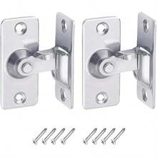 2套90度门闩滑动纱门闩谷仓门锁搭扣闩锁卡扣锁口袋门锁和闩锁