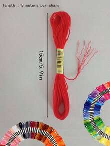 250 Colors Cross Stitch Thread, Embroidery Thread Set, DIY Polyester Embroidery Floss, Embroidery Thread Set For DIY Sewing, Handmade Beginner DIY Weaving Supplies, Random Colors - Multicolor - View 10