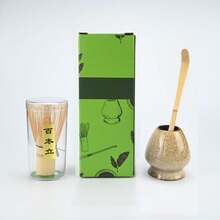 3PCS Matcha Set Bamboo Whisk Tea Spoon Ceramic Fittings Matcha Whisk Tea Spoon And Scoop Tea-Making Tools - Multicolor - View 7