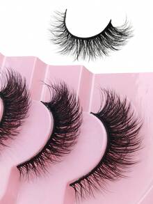 7 Pairs Cat Eye Lashes Faux Mink Eyelashes Winged End Eye Elongated Eyelashes Fake Lashes Soft Natural Long Full Strip Lashes Individual Lashes Cluster Lashes Fake Eyelashes False Eyelashes Extensions - Black - View 5