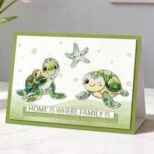 Creative Sea Turtle Cutting Dies, DIY Scrapbooking Album And Embossing Stencil, Greeting Card Making Tool, Card Paper Cutting Crafts ,Gift Card Making Template Die Cuts. - Silver - View 10