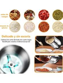 Mini Molino De Cafe Electrico Moledor De Especias Granos Plata, de Acero Inoxidable - Tipo de Enchufe A Japonés (100V) - Ver 5