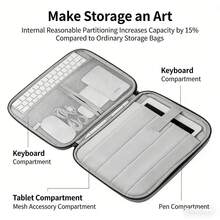 11-13 Inch Padded Tablet Sleeve Bag, Protective Case For Tablet Computer - Light Gray Leather - View 5