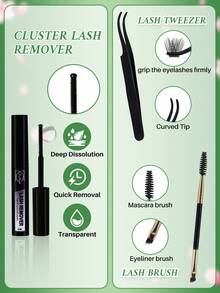 Lashsun 1672 Stücke D-Curl Wimpern Set mit hohem Volumen, 5 Tabletts & Wimpernbuch, 9 gemischte Stile, 8-16mm Länge, inklusive 2 Wimpernkleber, 2 Wimpernentferner, 2 Pinzetten, 2 Wimpernbürsten, geeignet für Anfänger & erfahrene Nutzer, einfaches DIY zu Hause, weich & bequem, geeignet für den täglichen Gebrauch - Schwarz - Übersicht 7