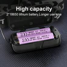 荧光头灯 高功率LED头灯 USB充电 变焦头灯 防水手电筒 带传感器 户外露营钓鱼灯 - 黑色 - 查看 8