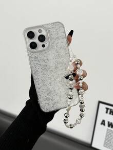 可爱简约珍珠元素合金单件不对称珍珠串珠复古优雅别致珍珠手链复古陶瓷风格黑色哑光可爱少女简约手机挂绳生日礼物春季 - 彩色 - 查看 3