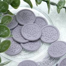 30张花卉图案蜡封贴纸，专用于信封和邀请函，易于使用，粘性强，花卉信封贴纸，礼品邀请函配件 - 灰紫色 - 查看 5