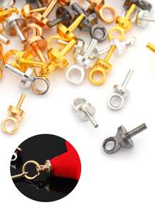 50pcs Golden Silvery New Sheep Eye Needles - Handmade DIY Jewelry Making, Necklace, Bracelet,Earrings,Jewelry And Head Accessories Production Supplies - Round Sheep Eyes - View 2