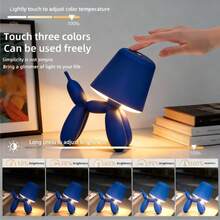 Cute Dog LED Desk Lamp, Rechargeable Touch Control Desk Lamp, 3-Color Temperature And Brightness Adjustable Home Decoration Lamp