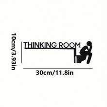 1pc Humorous Metal Toilet Door Sign - Wall-Mounted Bathroom Decor, Printed With "Thinking Space" - Surface Mounted Door Plaque, Suitable For Home, Bathroom, Toilet, Office. Bedroom Decor, Home Decor, Wall Decor - Black - View 9