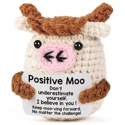 1 st. mini roliga positiva virkade ko-presenter, handgjorda virkade födelsedagspresenter med positiv virkad pingvinhaj för kvinnor män kollegor vänner tonåringar, handgjorda positiva virkade ank-presenter till alla hjärtans dag