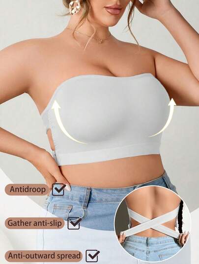 大码女士侧扣无钢圈文胸，透气防滑支撑无缝日常文胸
