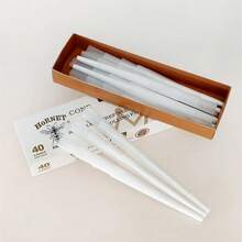 Tubes de cigarettes coniques blancs pré-roulés de 110 mm de longueur, tubes de cigarettes coniques extra-larges, papiers à rouler les cigarettes pour remplir le tabac, papiers de cigarettes en boîte, papiers à rouler les cigarettes coniques blancs semi-transparents, essentiels pour les fumeurs ! - Blanc - Voir 3