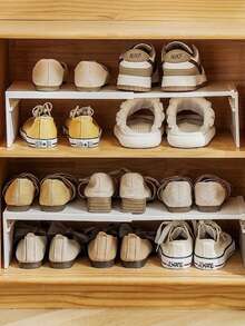 1 件装可伸缩厨房置物架 - 多层可调节置物架，可拆卸伸缩分层鞋架，适用于橱柜和台面，坚固的塑料置物架，可用于存放餐具、碗碟、锅具和调料，可放置于门下、床下、浴室、衣帽间，加厚可伸缩鞋架，厨房收纳和储物解决方案