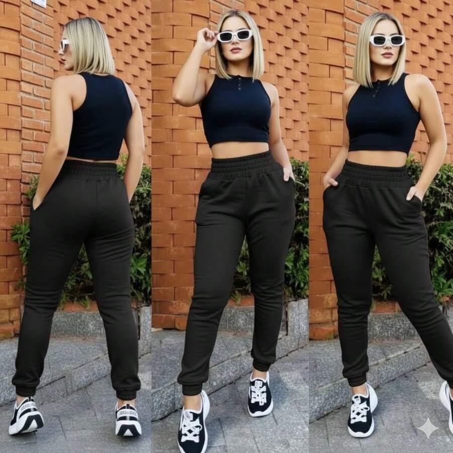 Women Sweatpants - Black - View 1