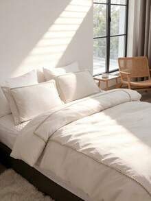 3pcs 100% Polyester Duvet Cover Set (1 Duvet Cover And 2 Pillow Shams), Modern Style Home Bedding Set, Suitable For All Seasons - Khaki - View 8