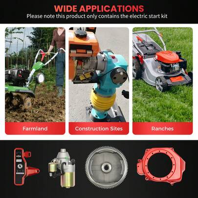 Engine Flywheel Kit, Flywheel Starter Motor Kit Including The Starter Motor, A Flywheel, A Key Switch Box With 2 Keys, Specially Customized For Gx160 5.5hp And  Gx200 6.5hp