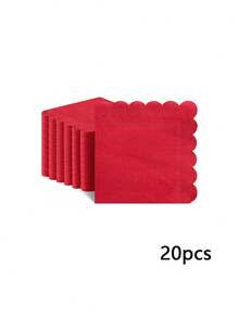 20/120张一次性鸡尾酒纸巾，厚纸品质，派对午餐餐巾，婚礼宴会生日用品，5英寸 x 5英寸（浅蓝色、粉色、红色、紫色、浅黄色、绿色） - 彩色 - 查看 9