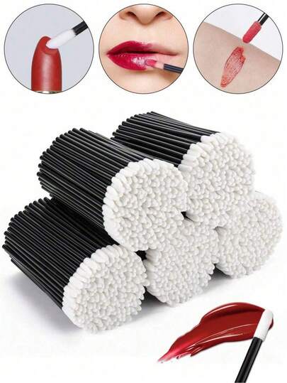 500pcs Disposable Lip Gloss Cleansing Sticks, Travel Portable Lip Balm Cleaning Sticks, Multi-Functional Beauty Cleaning Tools, Lip Balm And Lip Gloss Applicator, Makeup Tools, Beauty Tools, High Quality Beauty Tools, Suitable For Makeup And Personal Care, Multi-Functional Beauty Tools, Makeup Tools, Cleaning Tools, Household Cleaning Sticks, Cosmetic Essentials, Ear Cleaning, Outdoor Care Tool Accessories,Giveaways