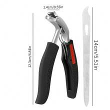 Professional Heavy Duty Nail Clipper | Anti-Splash Wide Mouth Design | Stainless Steel Sharp Blades Long Handle | Suitable For Thick/Ingrown/Dirty Nails Men Elderly Home Salon Use | Durable Precise Trimming Fashionable Appearance | Essential Men's Grooming Tool - Black - View 2