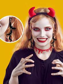 1对万圣节蝙蝠吊坠耳环，趣味、可爱、独特的万圣节服装配饰，适合女性 - 蝙蝠 - 查看 3